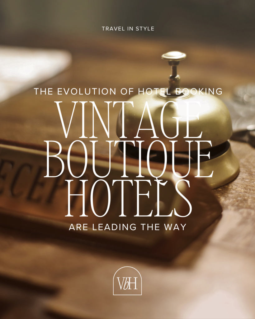 The Evolution of Hotel Booking: Why Vintage Boutique Hotels are Leading the Way - Photo of a hotel reception with an antique bell and reception sign on a wooden desk - vintage boutique hotel travel