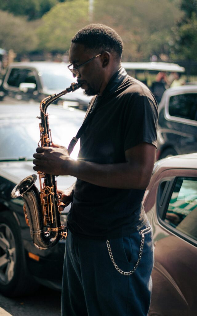 2024 Summer Travel - photo of a saxophone player in New Orleans, Louisiana